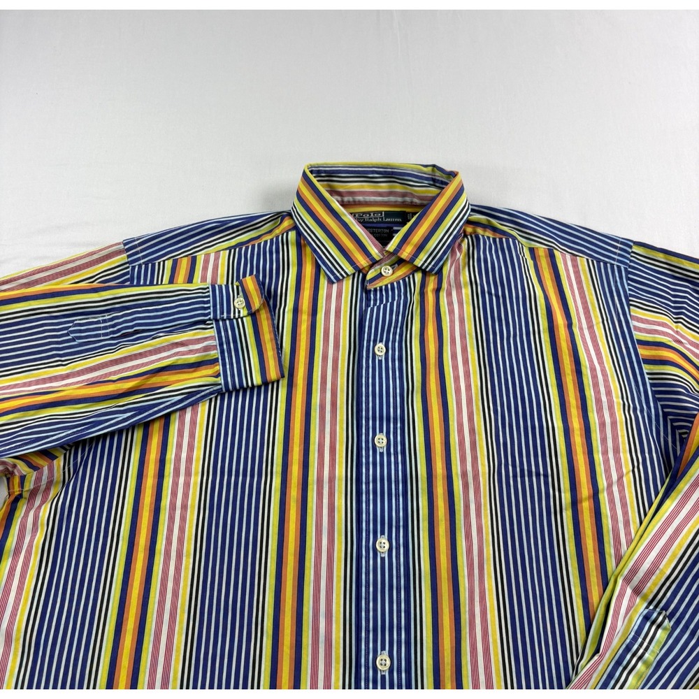 Polo Ralph Lauren Westerton Shirt Mens Large Striped Button Up Formal Casual VTG